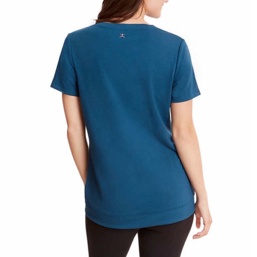 Danskin Women's Tulip Hem Tunic Short Sleeve Shirt